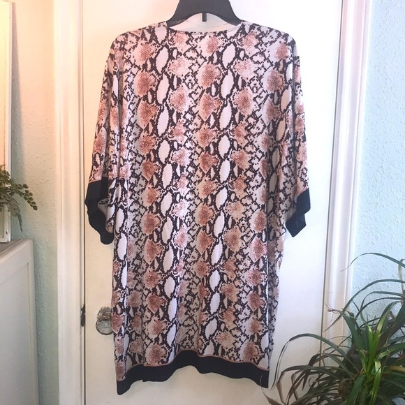 100% Viscose Snake Print Kimono Cover Up Size Small-Medium - Picture 5 of 7